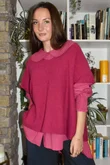 Paloma Tela Peter Pan Blouse Deep Rasberry